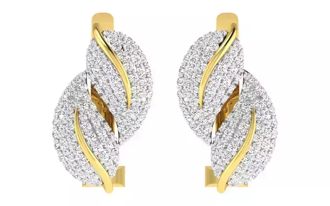 Solitaire Women Drop Earring 3dm STL OBJ FBX Render Details