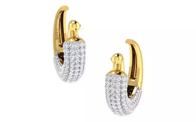 Solitaire Women Drop Earring 3dm STL OBJ FBX Render Details