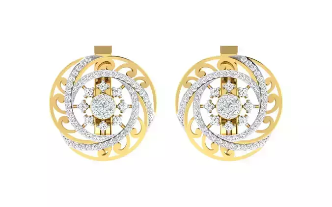 Solitaire Women Stud Earring 3dm STL OBJ FBX Render Details