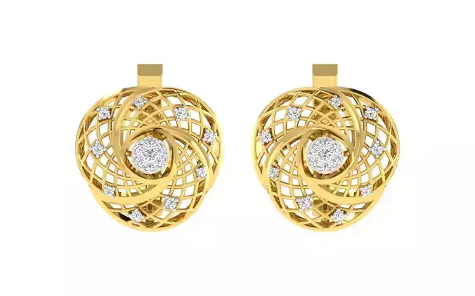 Solitaire Women Stud Earring 3dm STL OBJ FBX Render Details