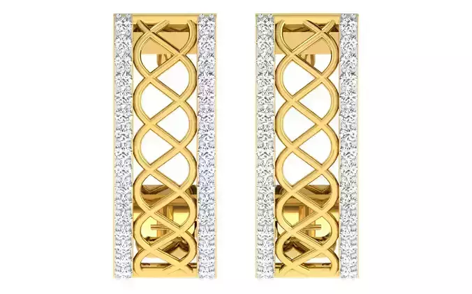 Solitaire Women Drop Earring 3dm STL OBJ FBX Render Details
