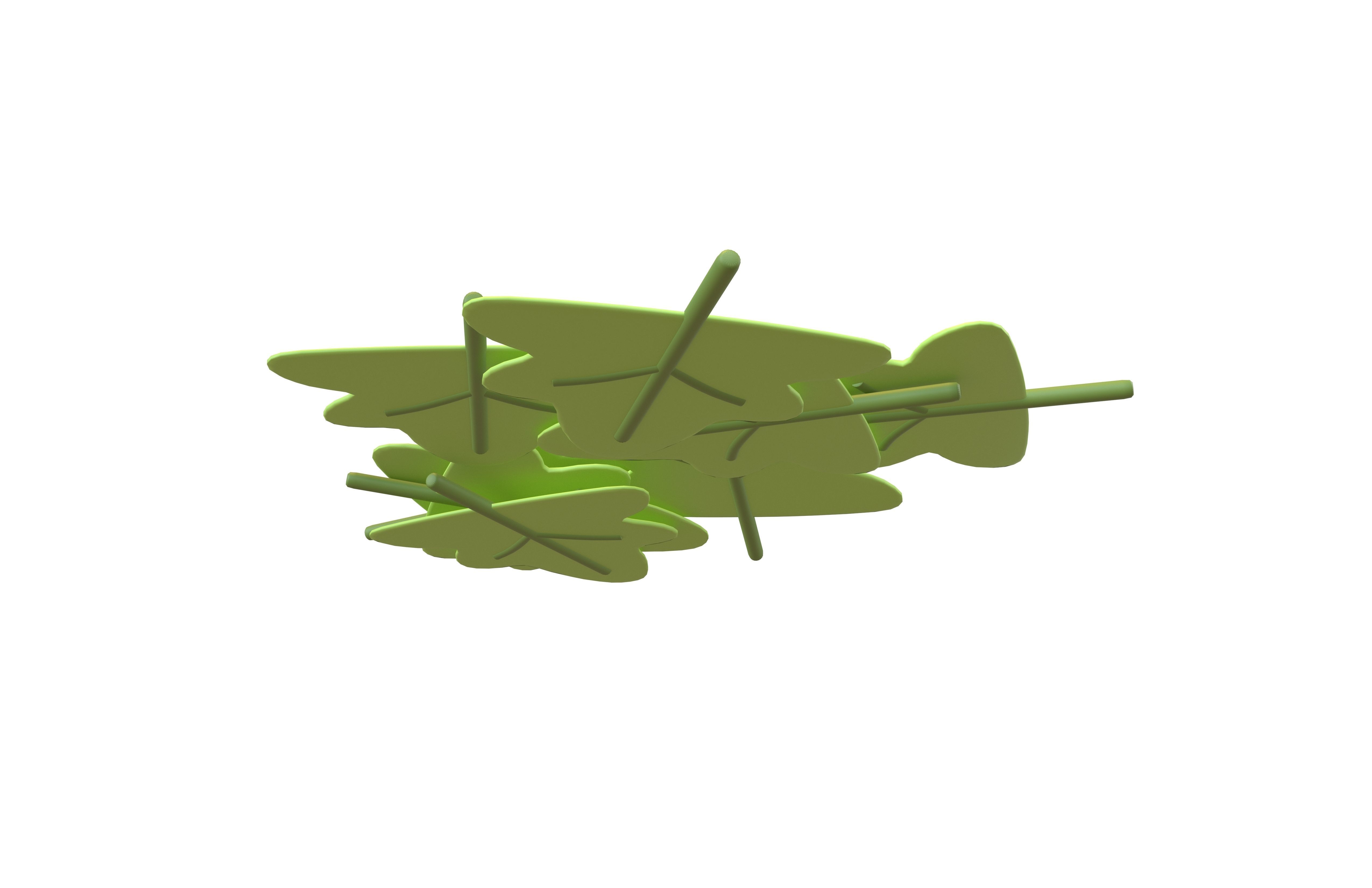 Stacked Cartoon Leaf v1 001 Low-poly 3D model_3