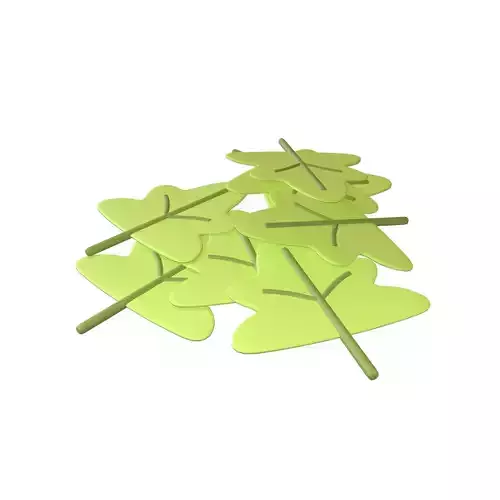 Stacked Cartoon Leaf v1 001 Low-poly 3D model