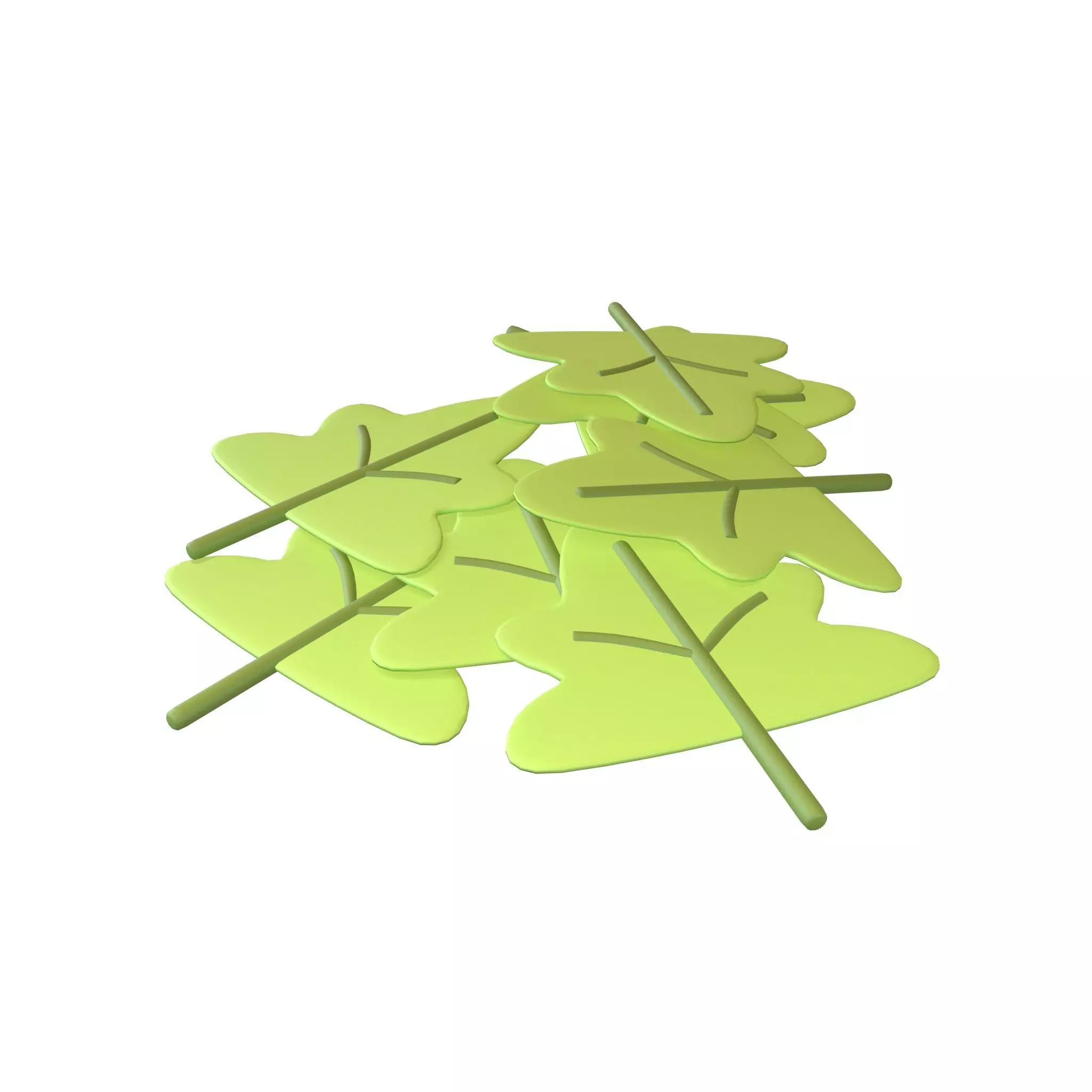 Stacked Cartoon Leaf v1 001 Low-poly 3D model_0