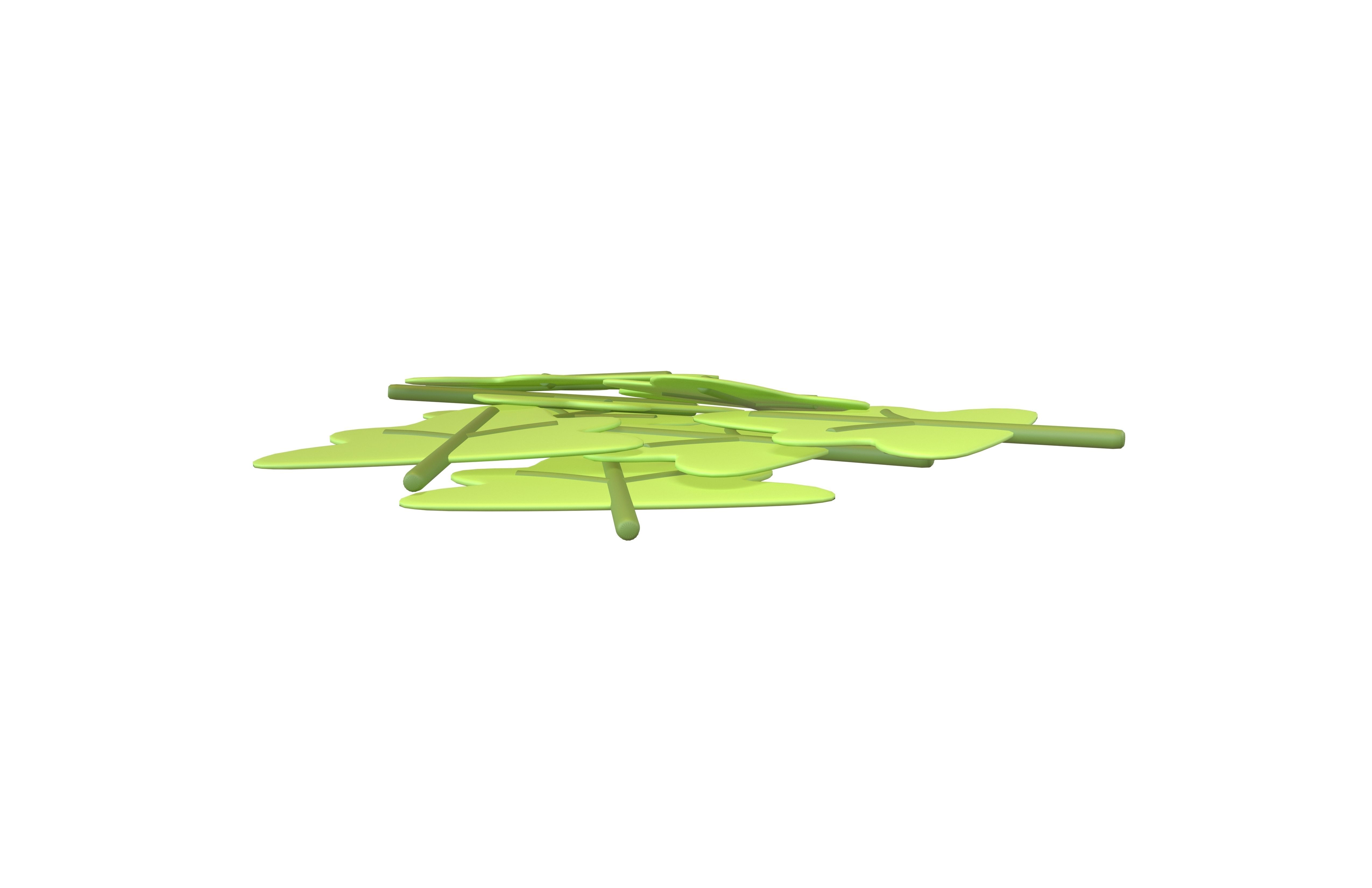 Stacked Cartoon Leaf v1 001 Low-poly 3D model_1
