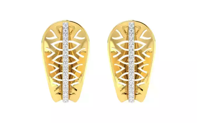Solitaire Women Drop Earring 3dm STL OBJ FBX Render Details 3D print model