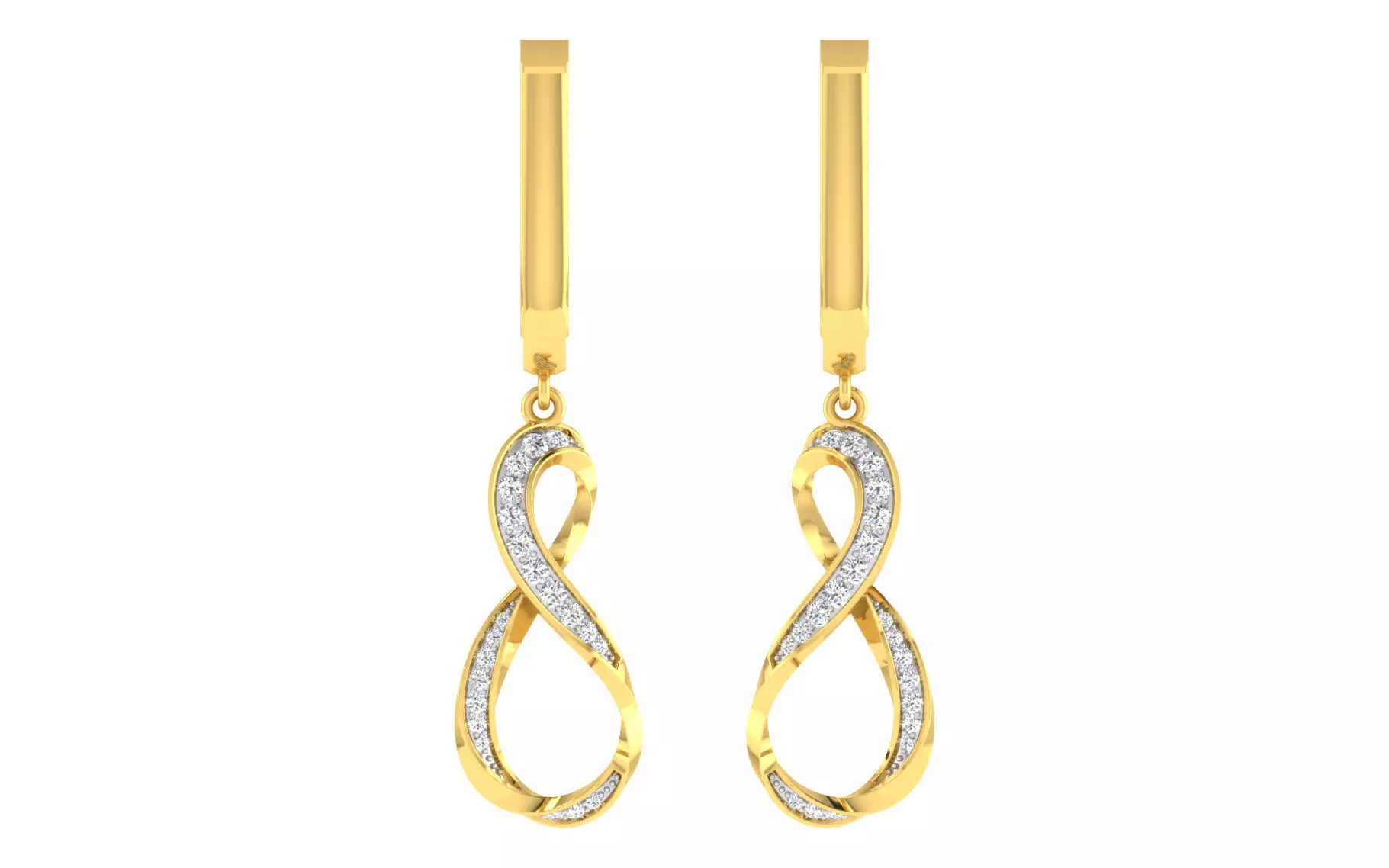 Solitaire Women Drop Earring 3dm STL OBJ FBX Render Details 3D print model_0