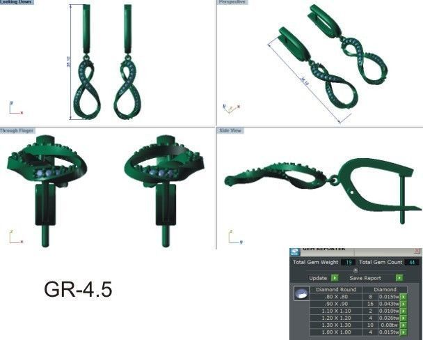 Solitaire Women Drop Earring 3dm STL OBJ FBX Render Details 3D print model_8