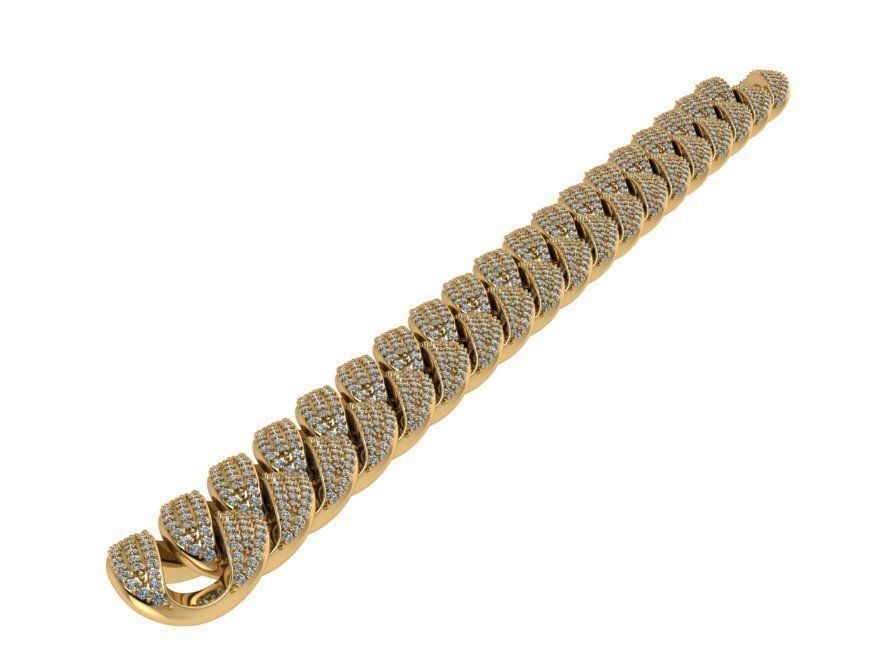 Chain Style Diamond Bracelet 1345 3D print model_1