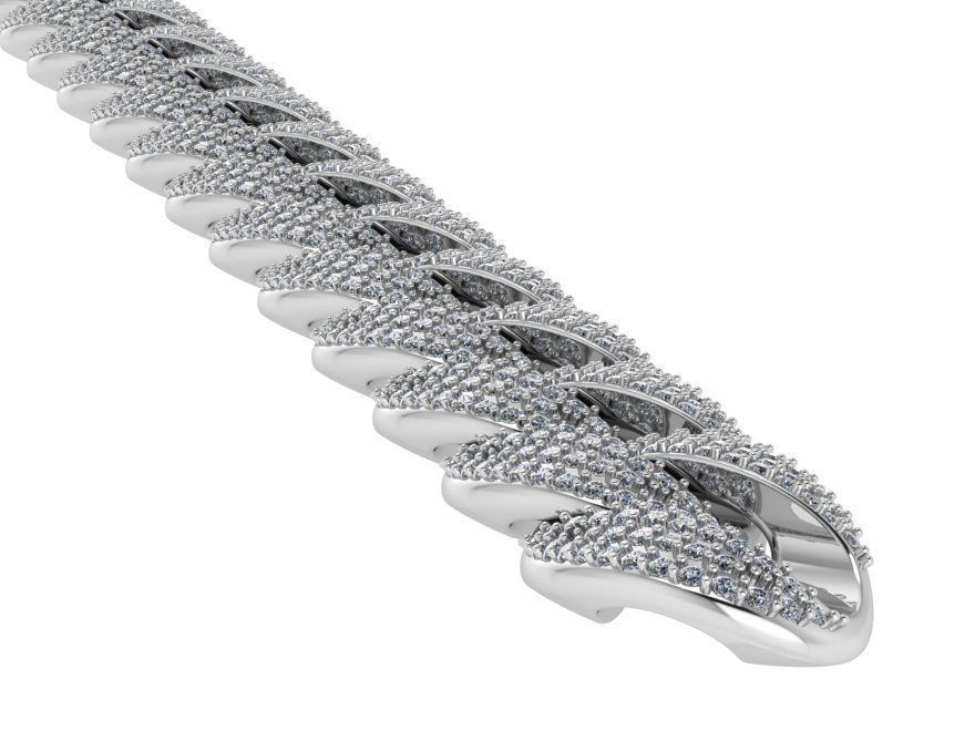 Chain Style Diamond Bracelet 1345 3D print model_2