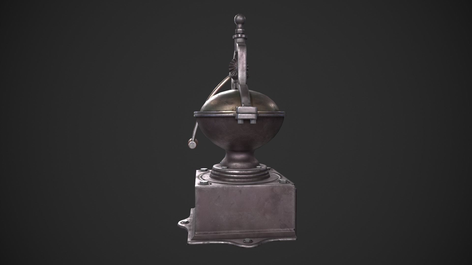 Vintage Coffee Grinder Low-poly 3D model_5