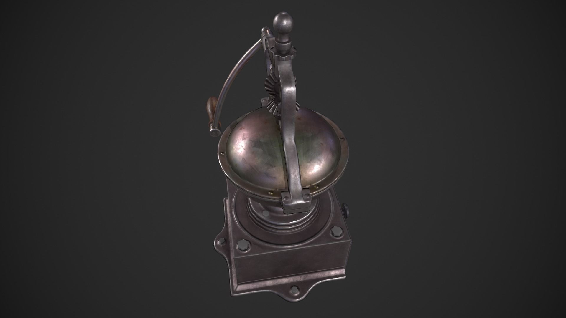 Vintage Coffee Grinder Low-poly 3D model_13