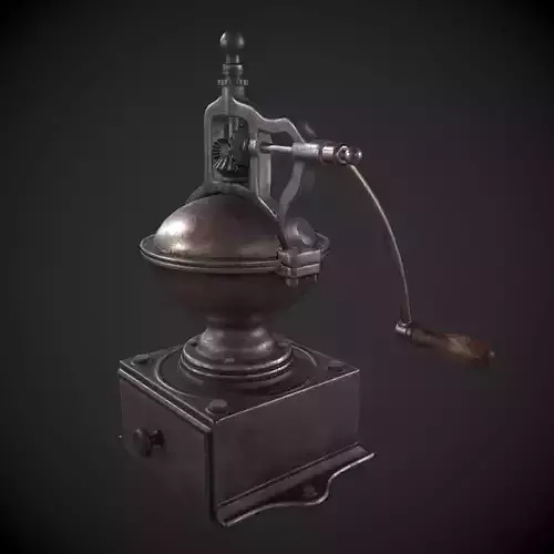 Vintage Coffee Grinder Low-poly 3D model