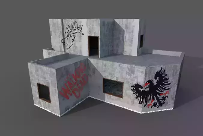 Game Building Low poly With PBR Texture Low-poly 3D model Low-poly 3D model