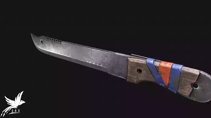 Machete knife with stripes