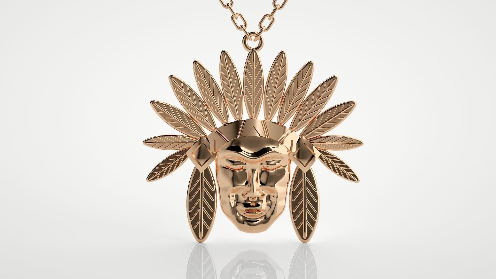 African tribe pendant 3dm stl render details 3D print model_1