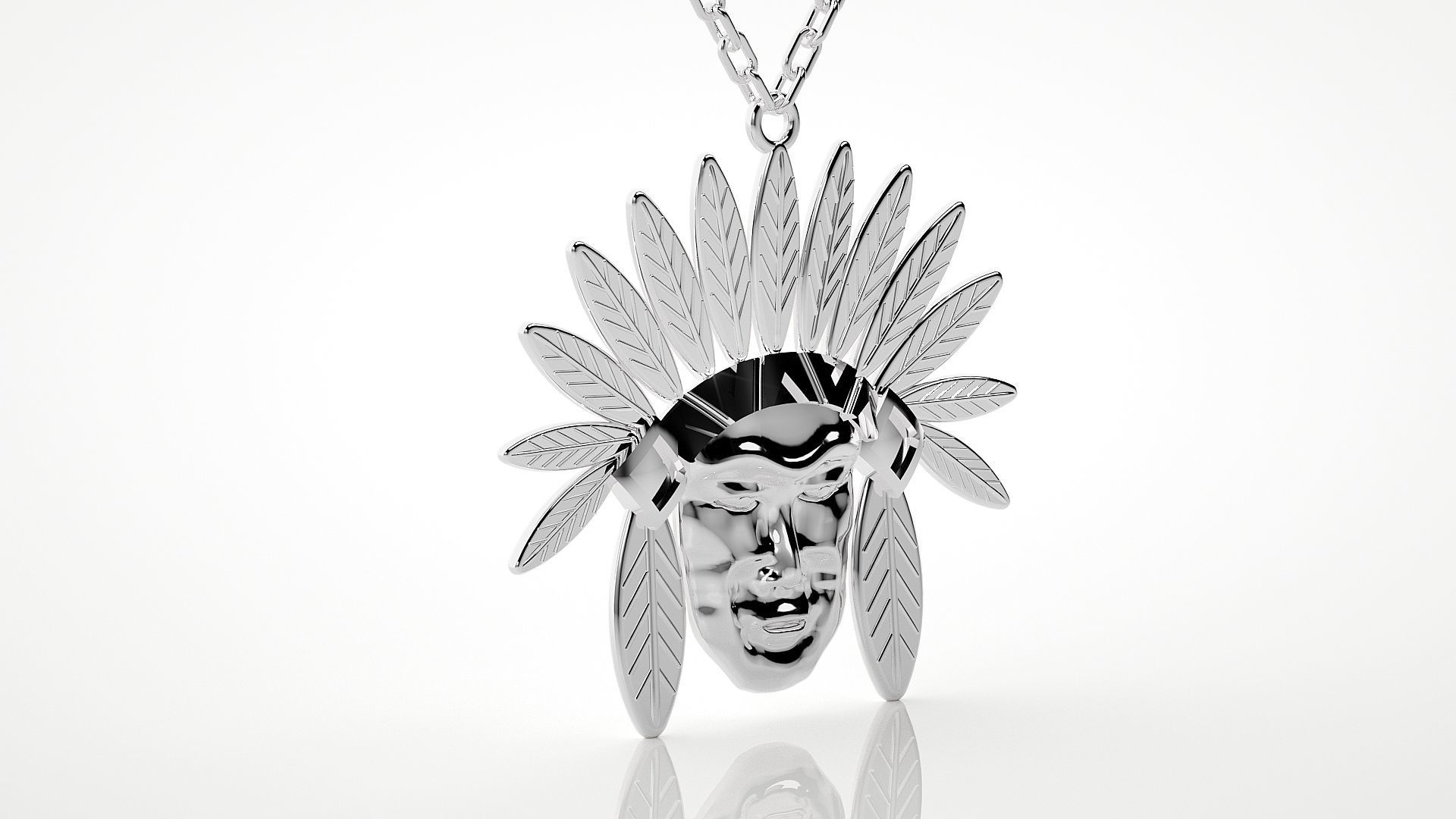 African tribe pendant 3dm stl render details 3D print model_9