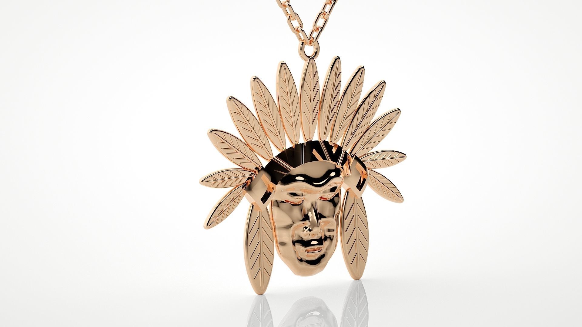 African tribe pendant 3dm stl render details 3D print model_3