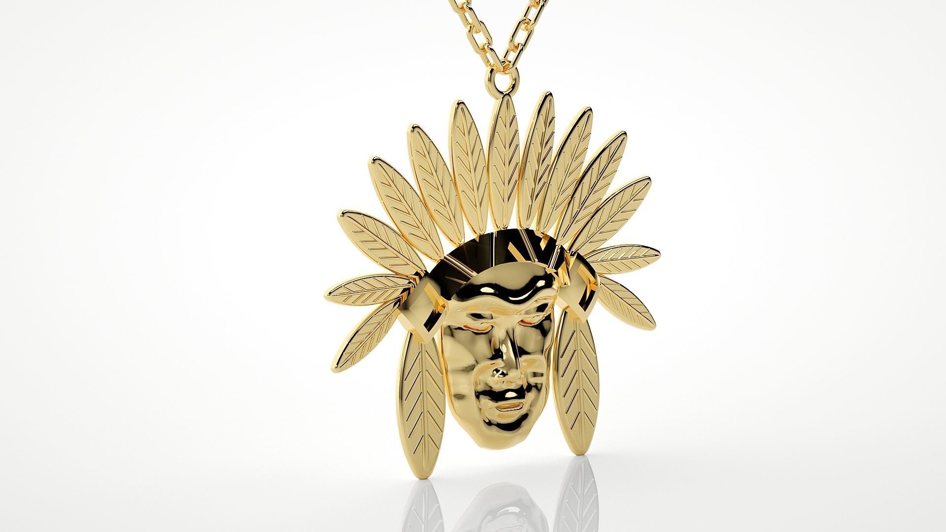 African tribe pendant 3dm stl render details 3D print model_15