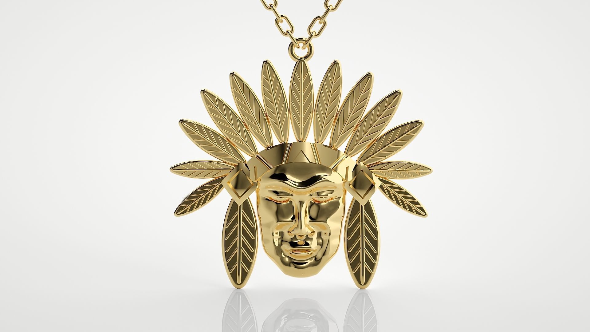 African tribe pendant 3dm stl render details 3D print model_13
