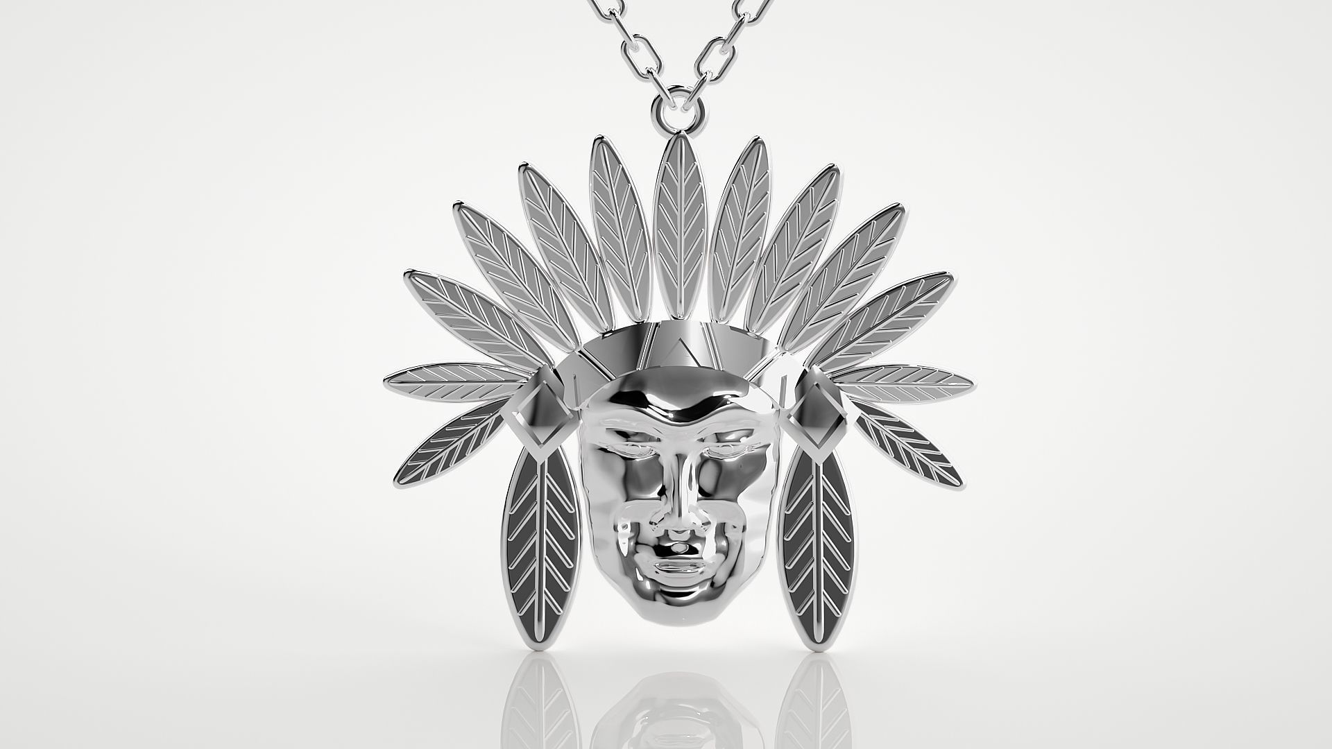 African tribe pendant 3dm stl render details 3D print model_7