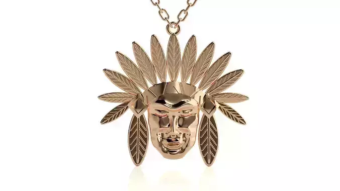 African tribe pendant 3dm stl render details 3D print model