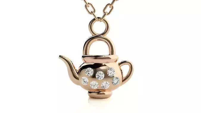 Tea pot pendant 3dm stl render details 