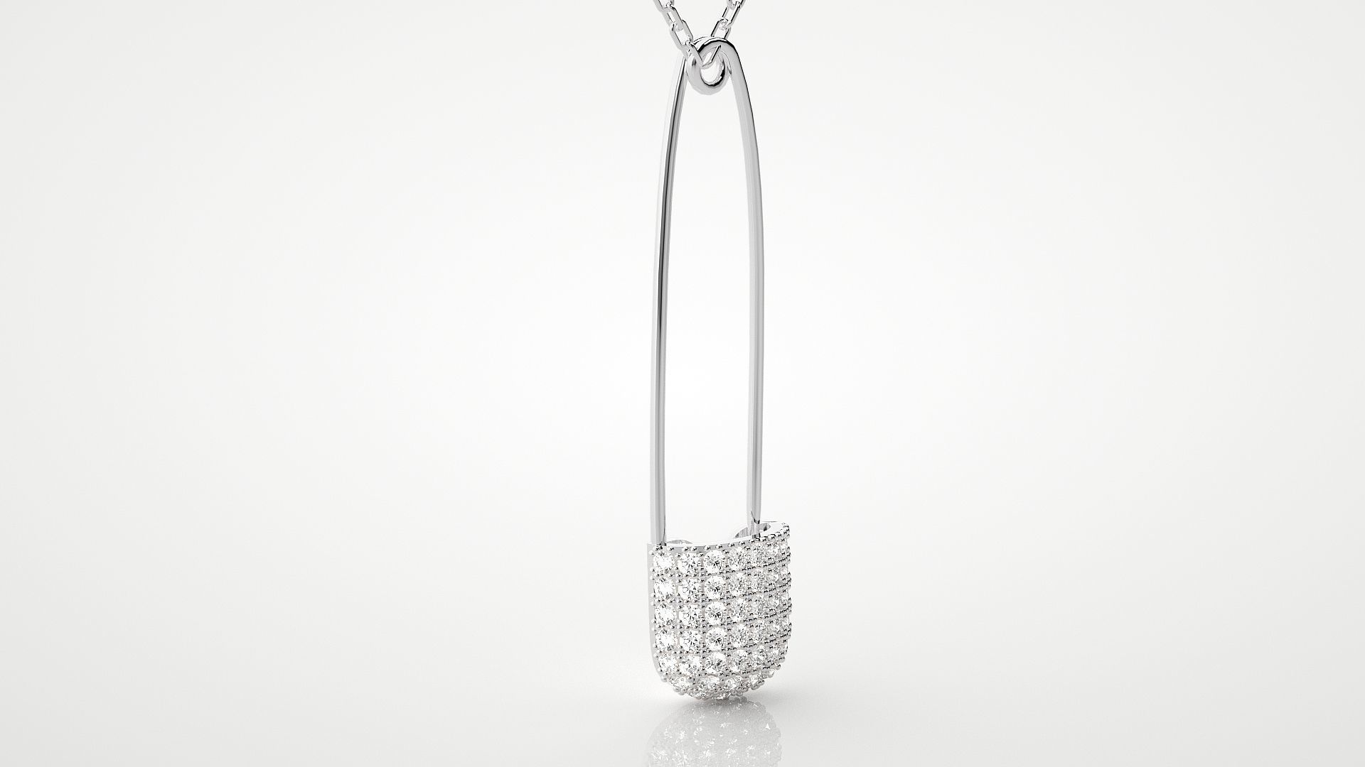 Diamond safety pin pendant 3dm stl render details  3D print model_9