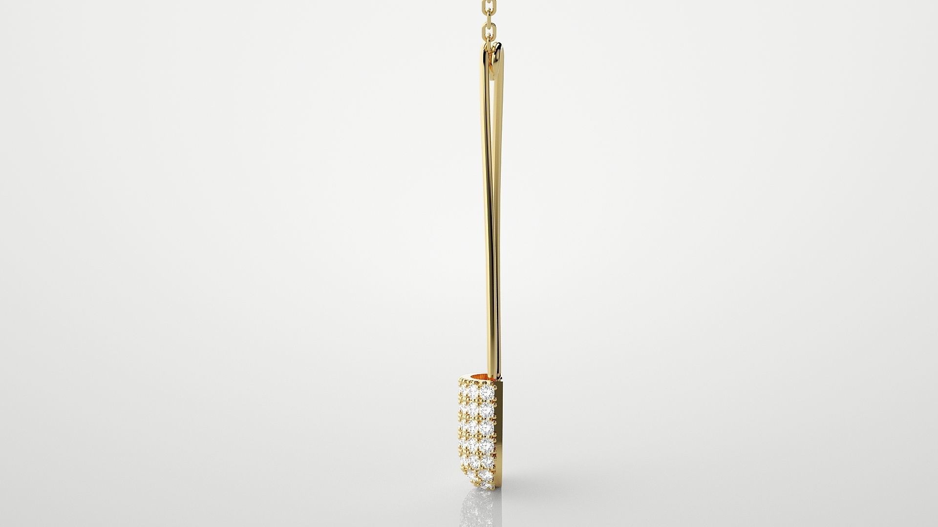 Diamond safety pin pendant 3dm stl render details  3D print model_17