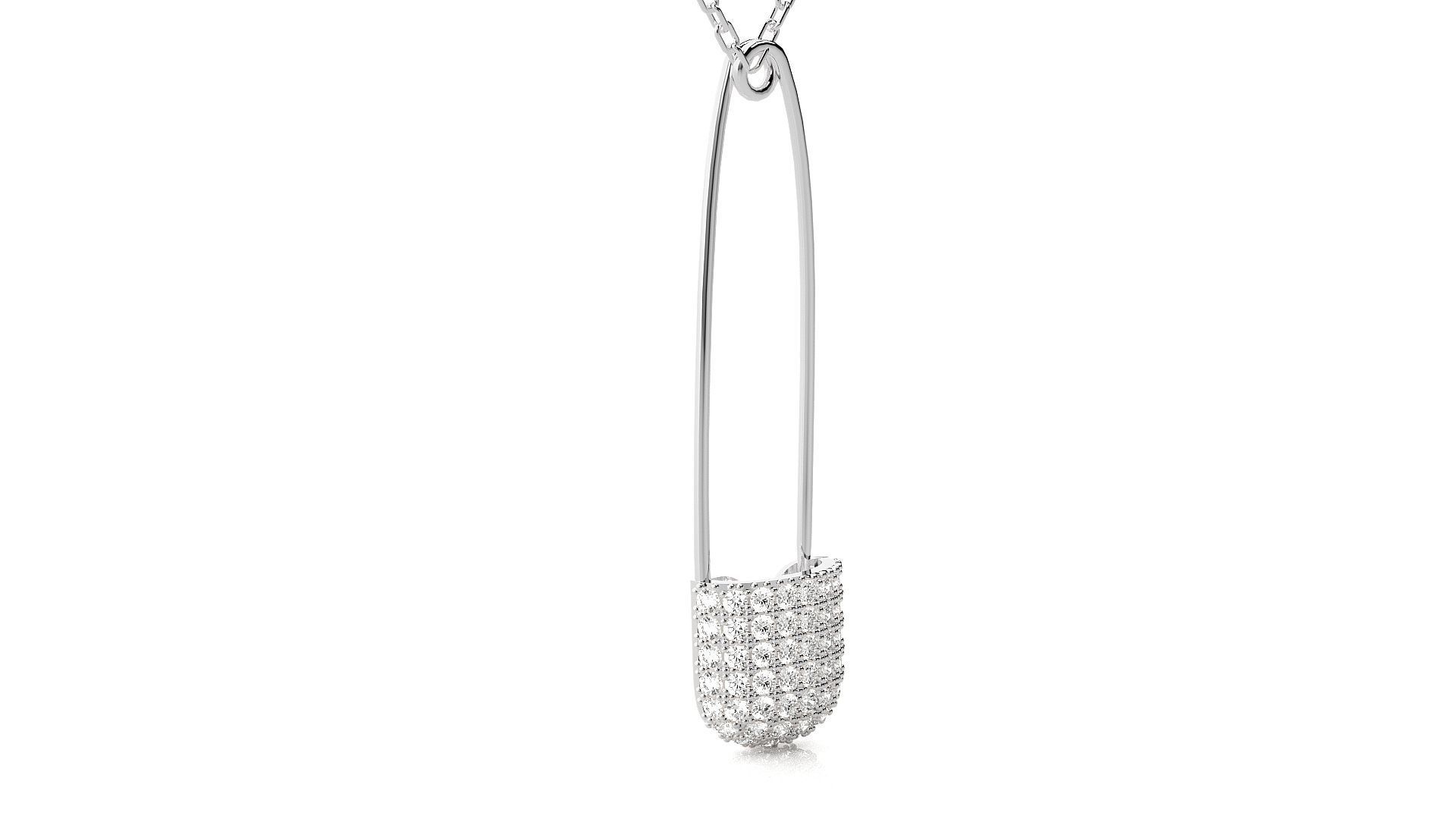 Diamond safety pin pendant 3dm stl render details  3D print model_8