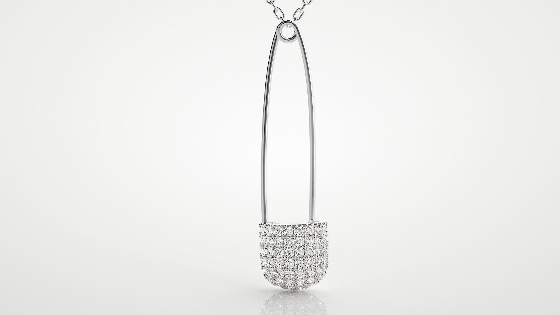 Diamond safety pin pendant 3dm stl render details  3D print model_7
