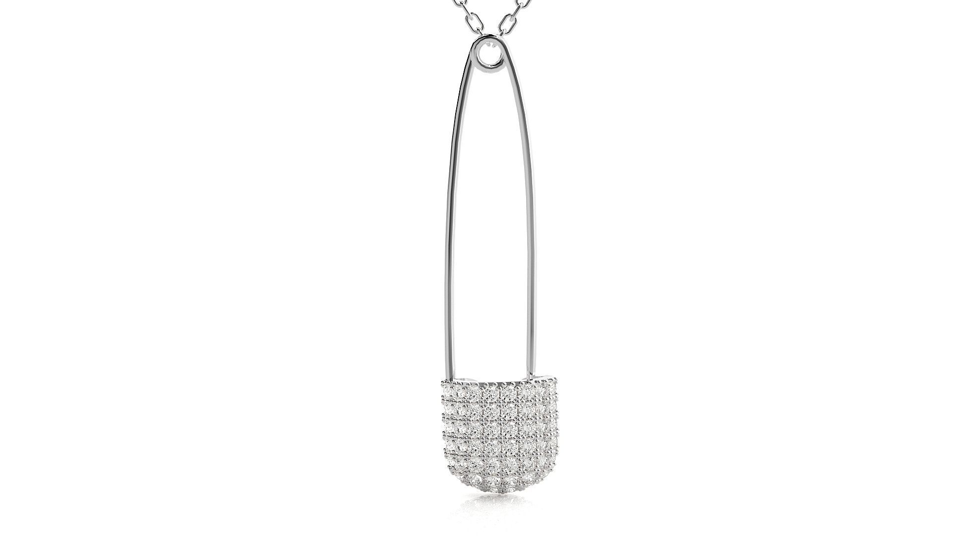 Diamond safety pin pendant 3dm stl render details  3D print model_6