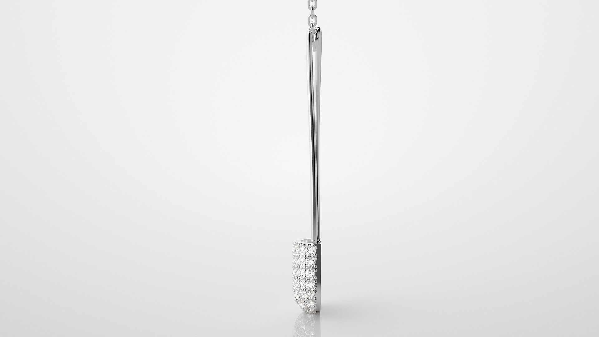 Diamond safety pin pendant 3dm stl render details  3D print model_11