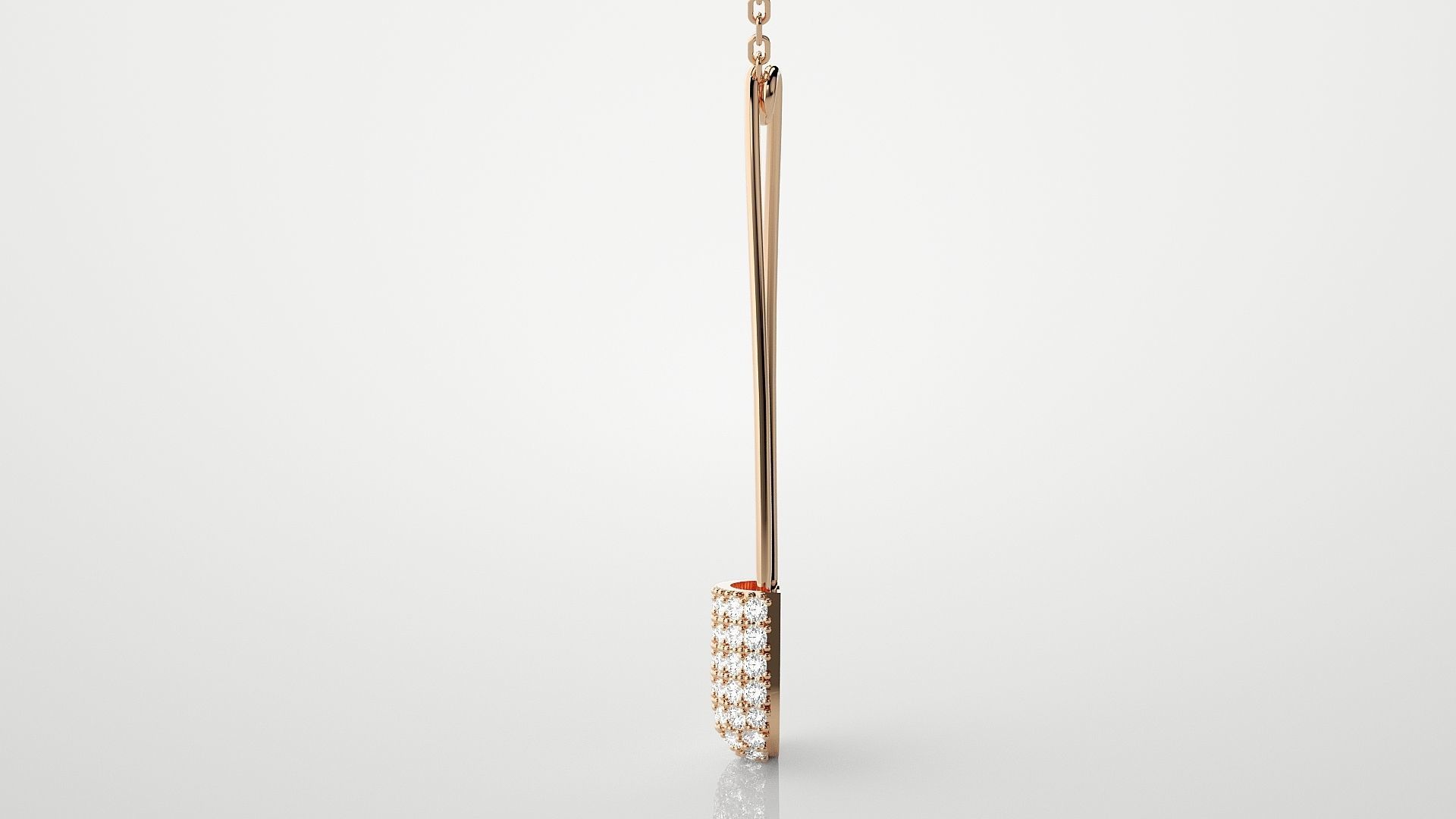 Diamond safety pin pendant 3dm stl render details  3D print model_5