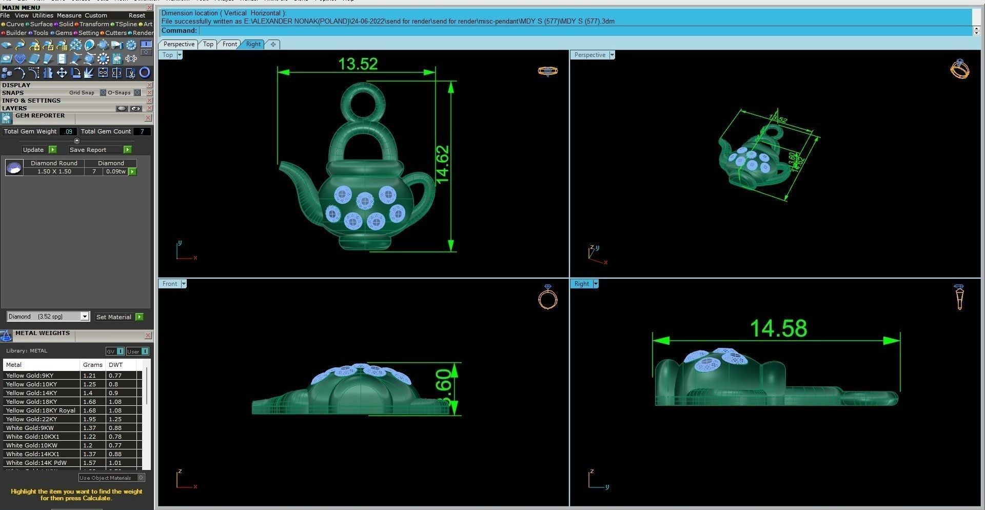 Kettle pendant 3dm stl render details  3D print model_5
