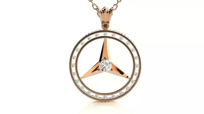 Tri Rays pendant 3dm stl render details 