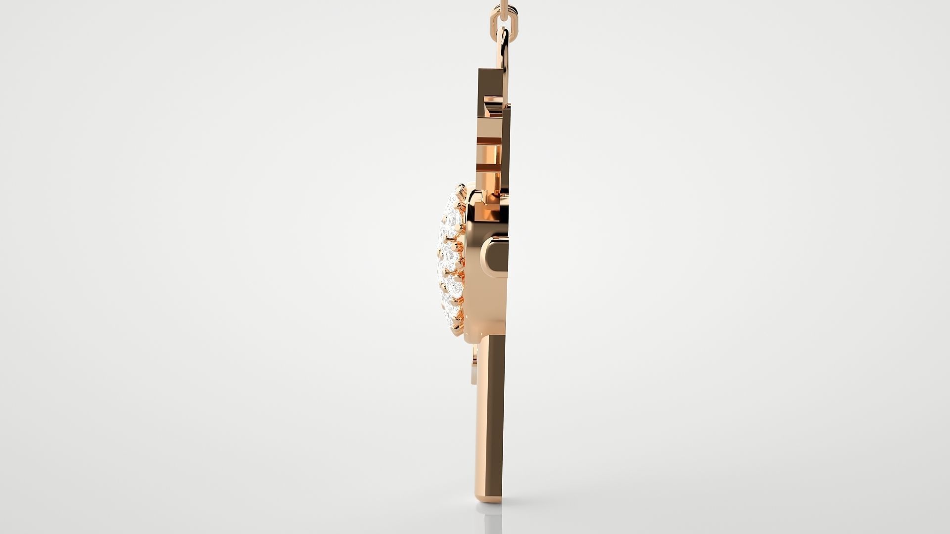 Cross with heart and arrow pendant 3dm stl render details  3D print model_6