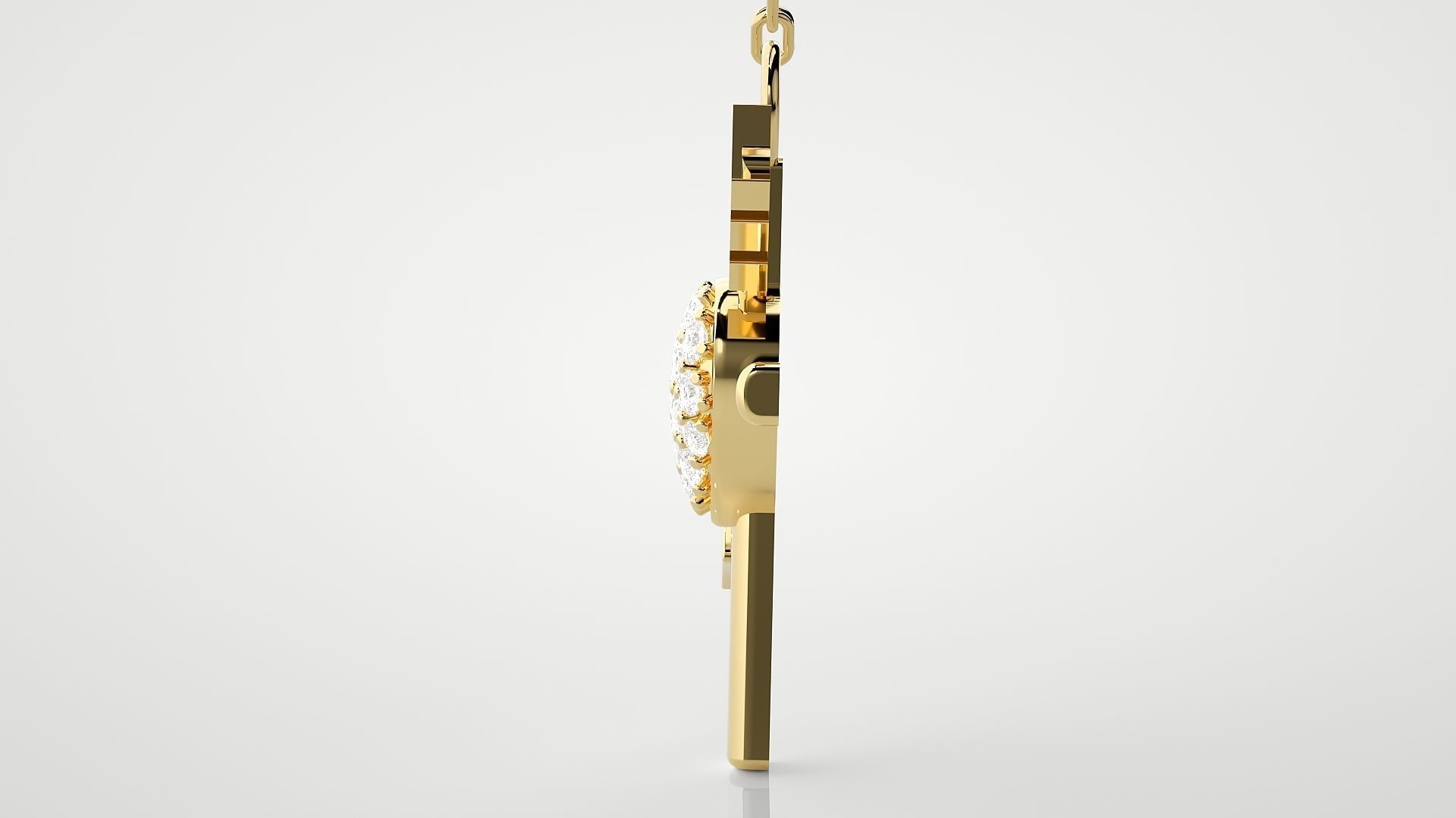 Cross with heart and arrow pendant 3dm stl render details  3D print model_18