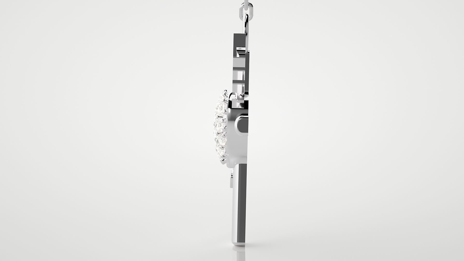 Cross with heart and arrow pendant 3dm stl render details  3D print model_12