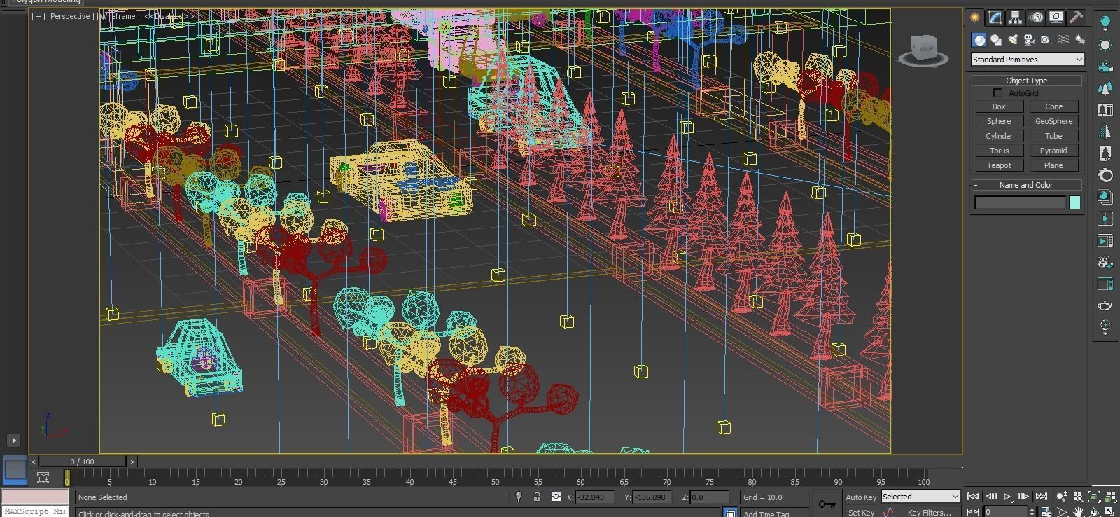 Cartoon Low-Poly Game level for car racing game-ready 3D model Low-poly 3D model_6