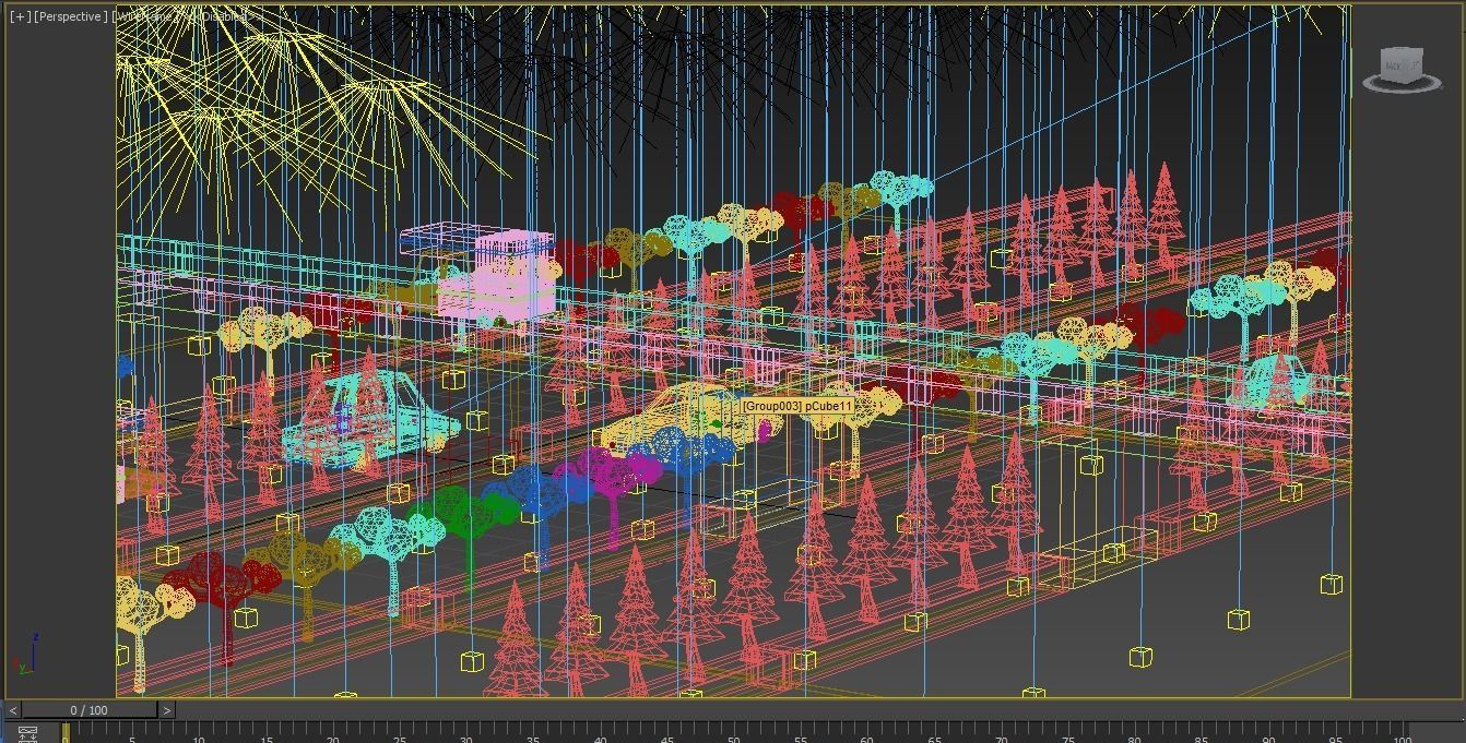 Cartoon Low-Poly Game level for car racing game-ready 3D model Low-poly 3D model_9