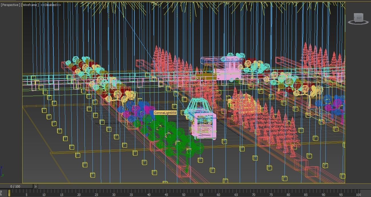 Cartoon Low-Poly Game level for car racing game-ready 3D model Low-poly 3D model_8