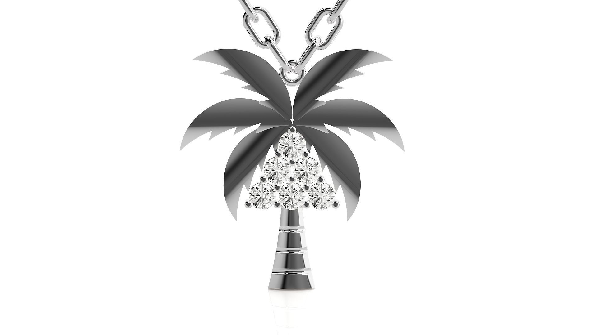 Diamond palm tree pendant 3dm stl render details 3D print model_7