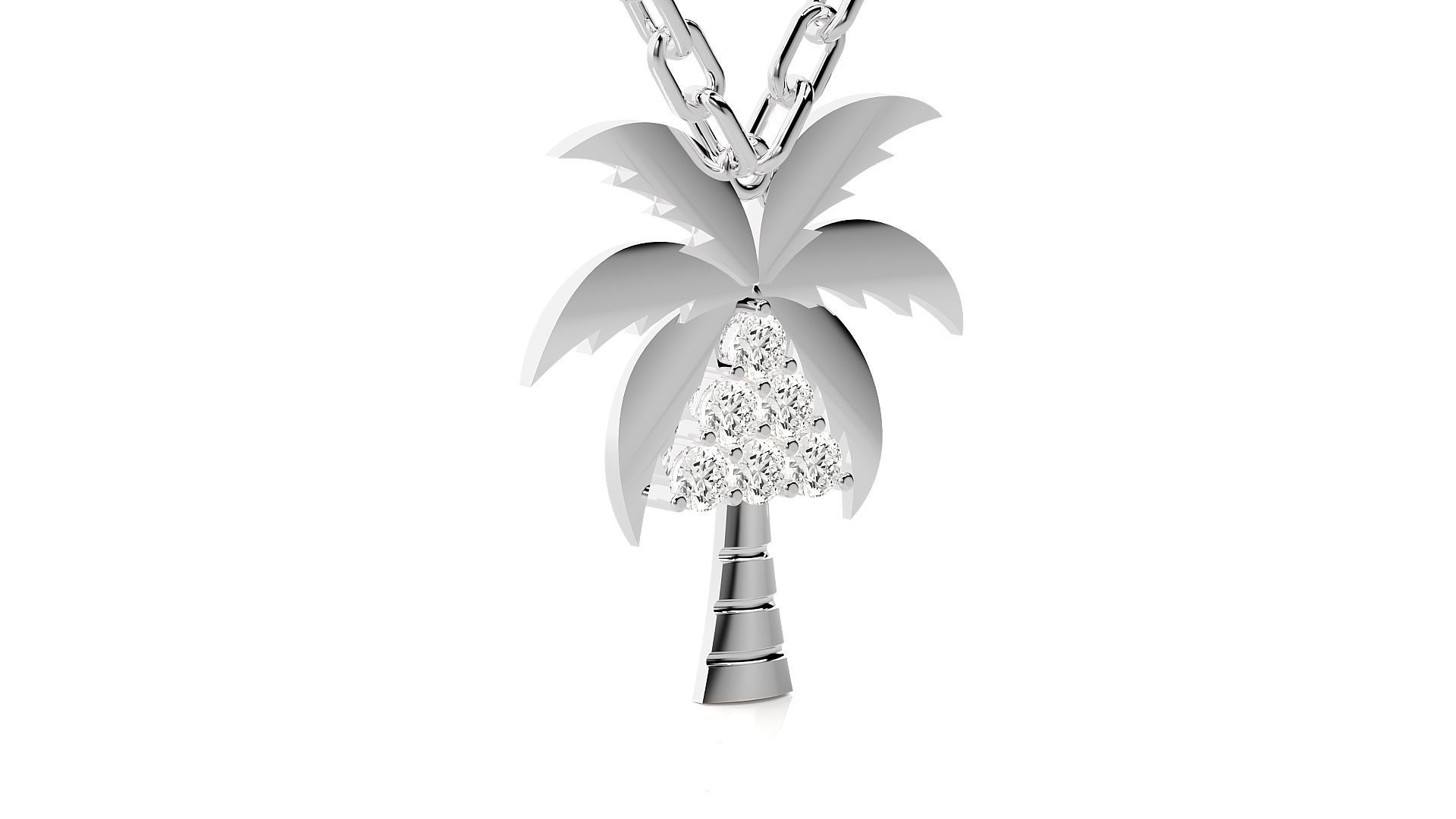 Diamond palm tree pendant 3dm stl render details 3D print model_9