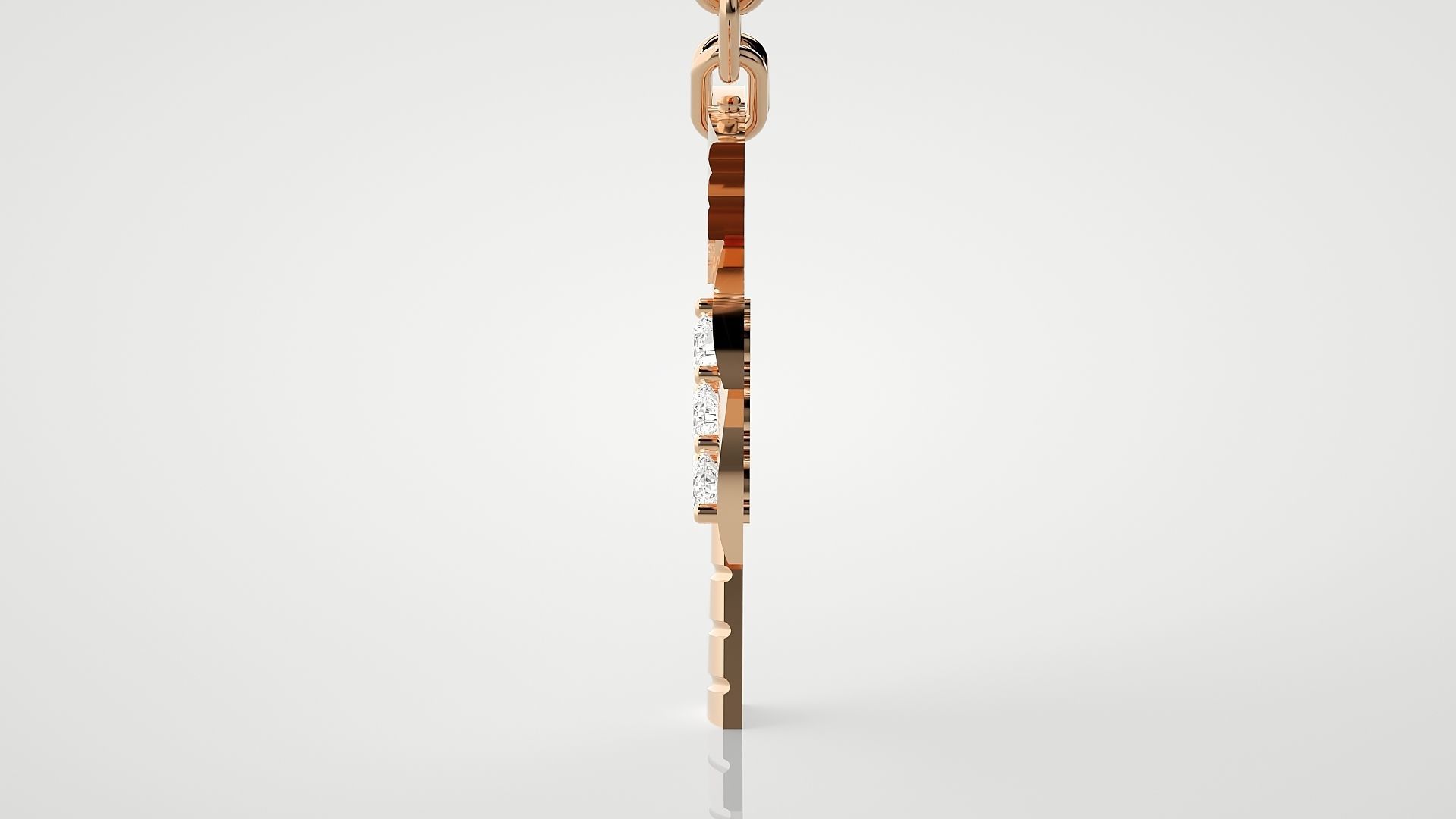 Diamond palm tree pendant 3dm stl render details 3D print model_5