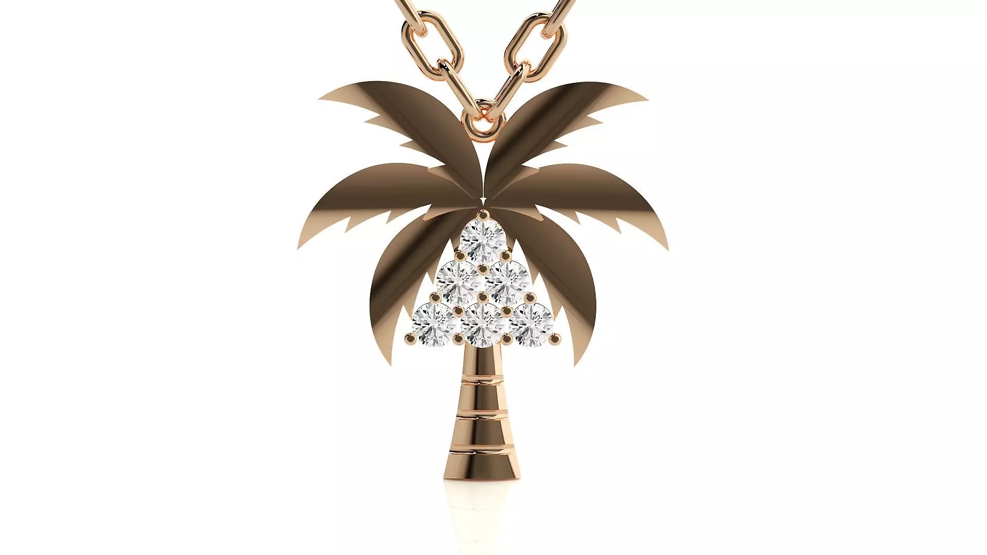 Diamond palm tree pendant 3dm stl render details 3D print model_0