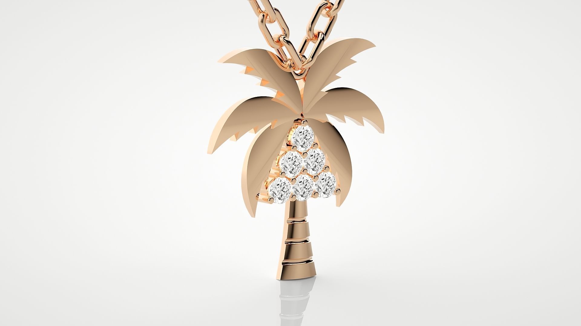 Diamond palm tree pendant 3dm stl render details 3D print model_3