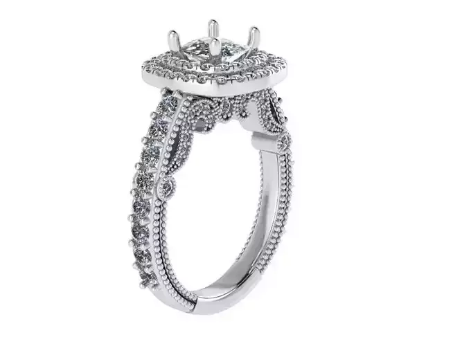 Double Halo Ornamental Ring 1350