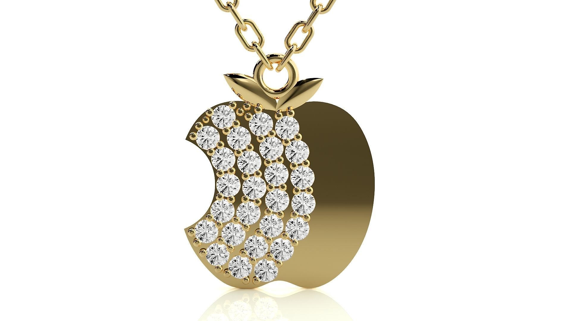 Apple logo pendant 3dm stl render details  3D print model_12