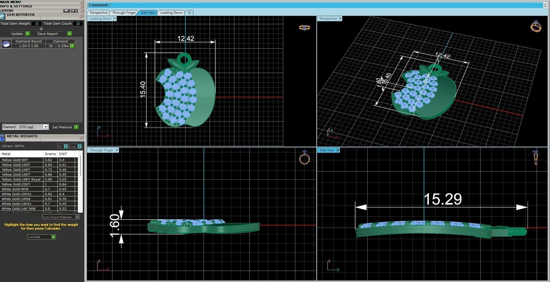 Apple logo pendant 3dm stl render details  3D print model_18